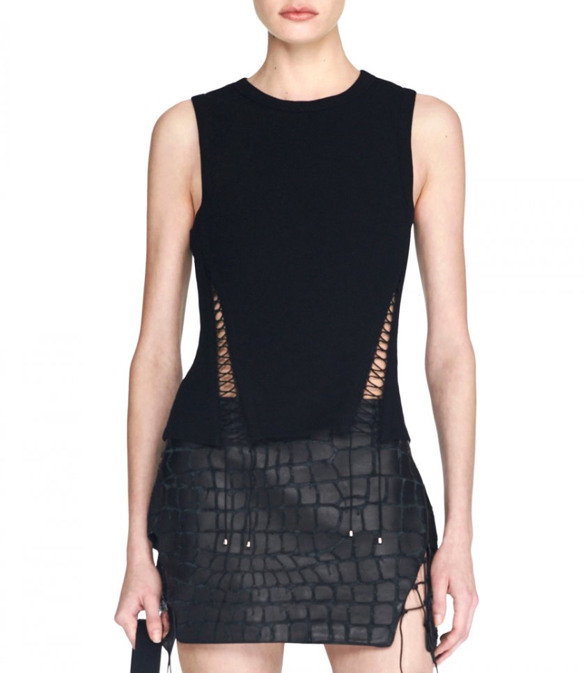 SNAKE ETCHED MINI SKIRT