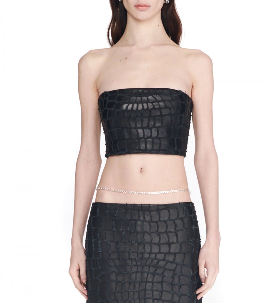 SNAKE ETCHED CORSET TOP