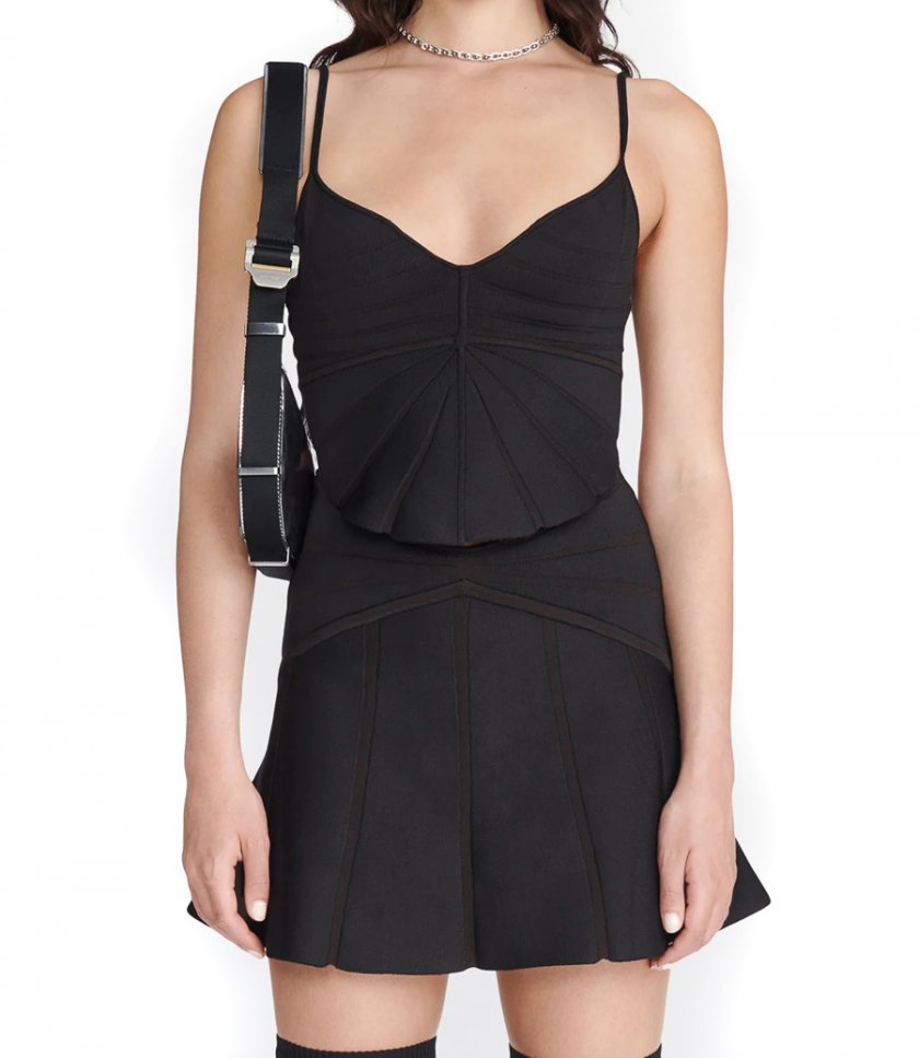 PADDED JACQUARD MINI SKIRT