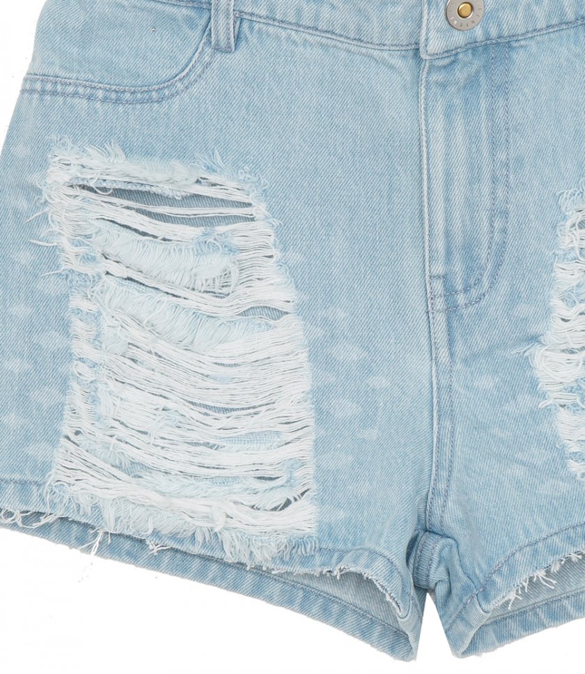 DENIM FRAYED SHORT