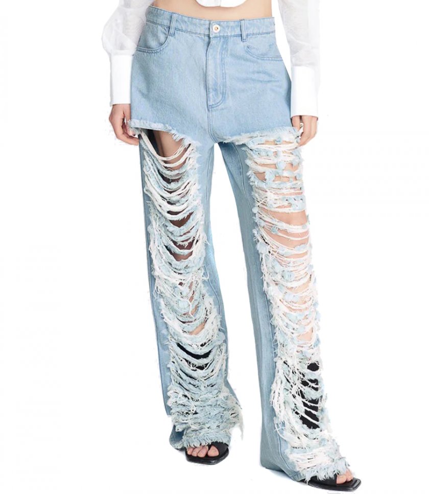 CLASSIC DENIM FRAYED PANT