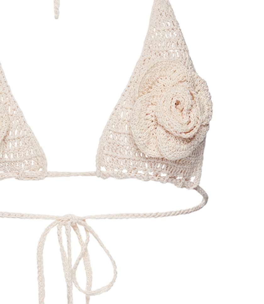 CROCHET 3D FLOWER TRIANGLE BRA