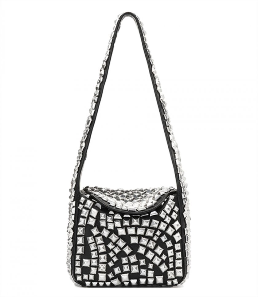 SHOULDER - SPIKE SMALL HOBO BAG IN STUDDED LEATHER