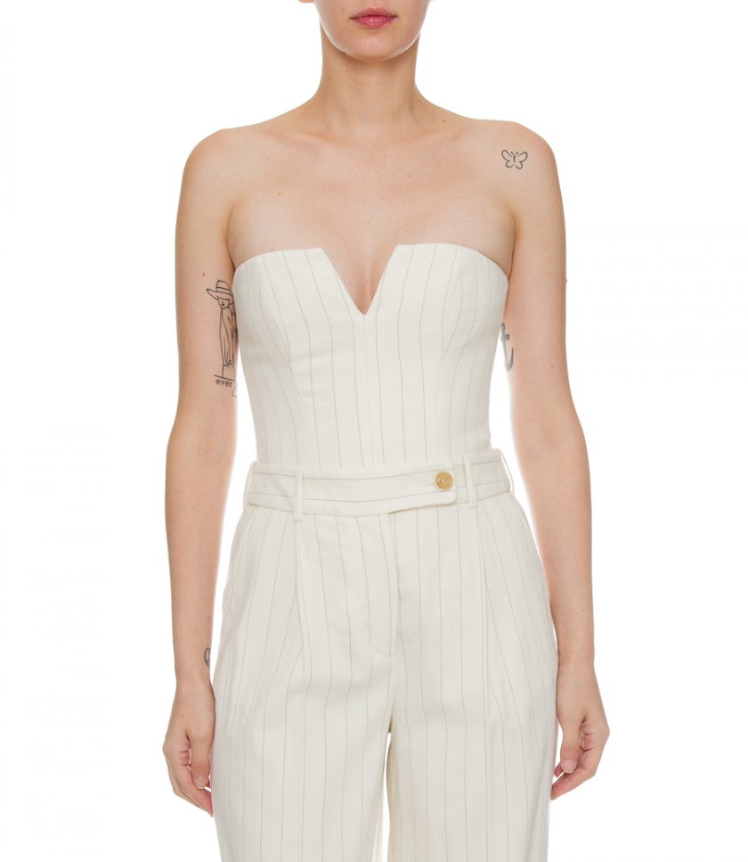 LUMINOSITY PINSTRIPE BUSTIER