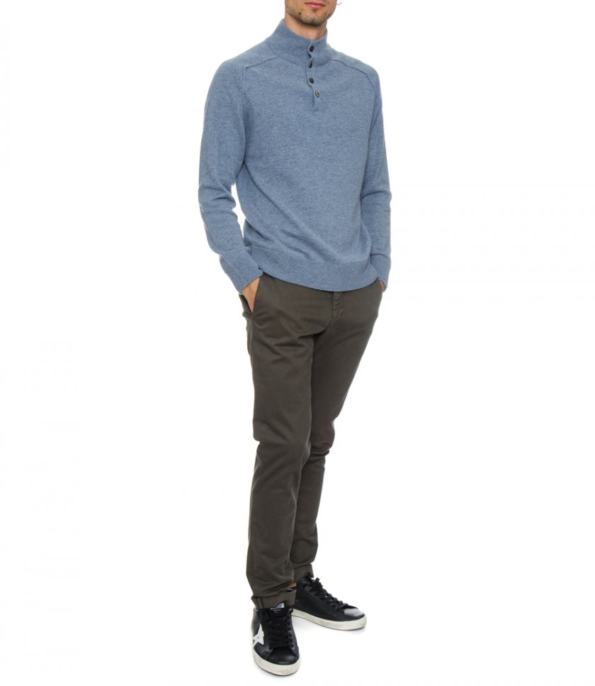 WOOL AND CASHMERE HIGH-NECK SWEATER