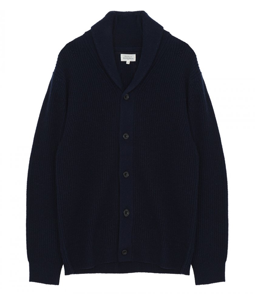 JUST IN - WOOL AND CASHMERE RIB CARDIGAN