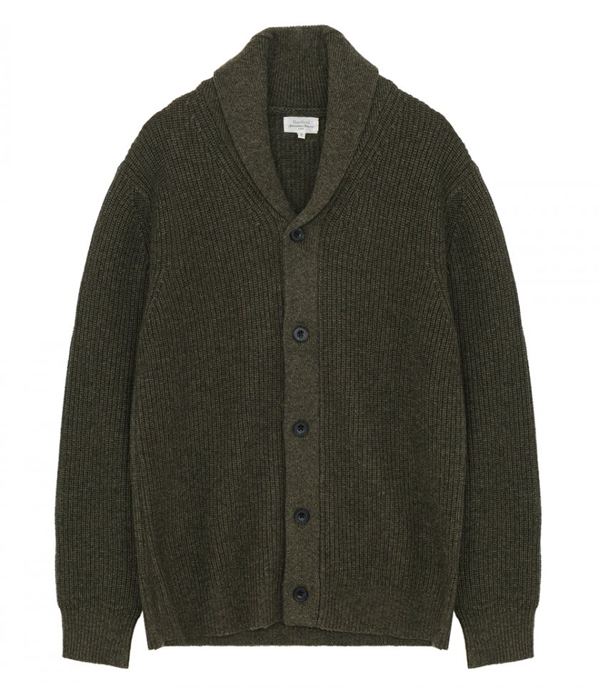 JUST IN - WOOL AND CASHMERE RIB CARDIGAN