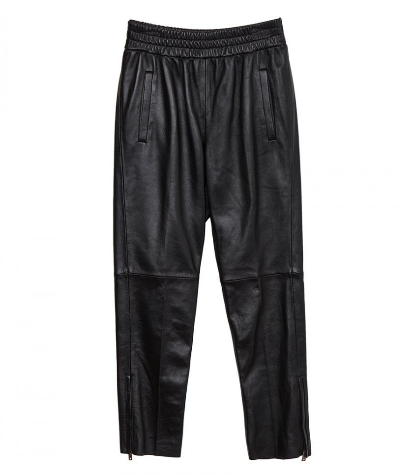 PANTS - JOGGERS IN NAPPA LEATHER WITH ZIP AT THE BASE