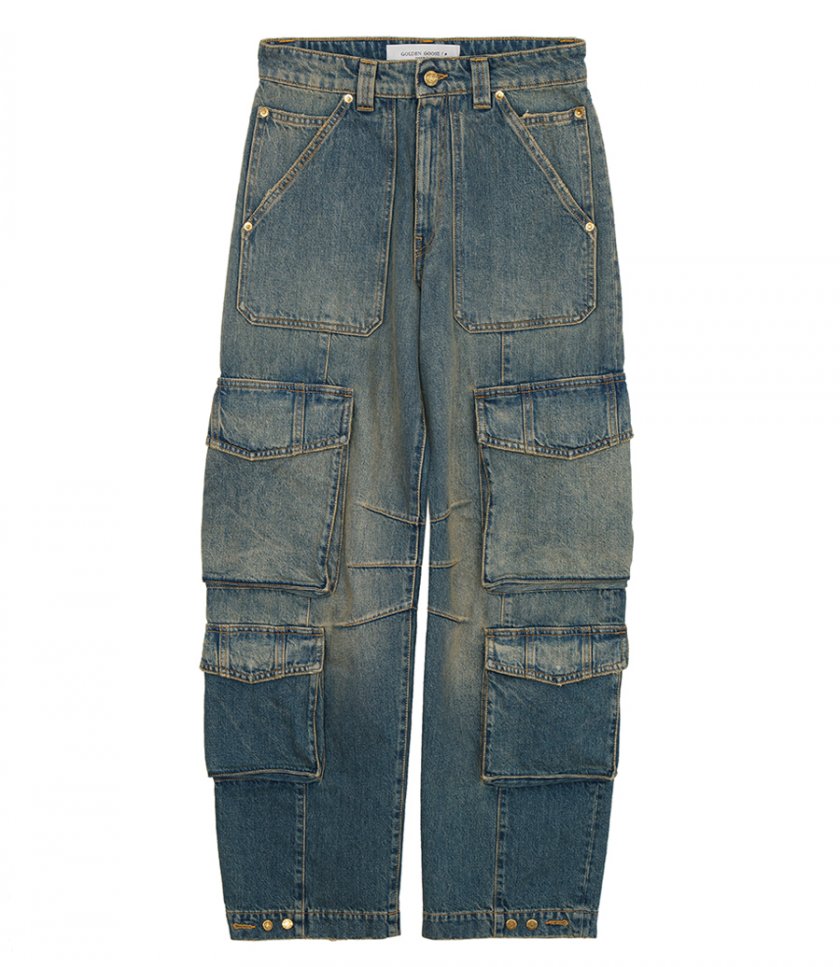 JEANS - BLUE JEANS WITH A DISTRESSED FINISH