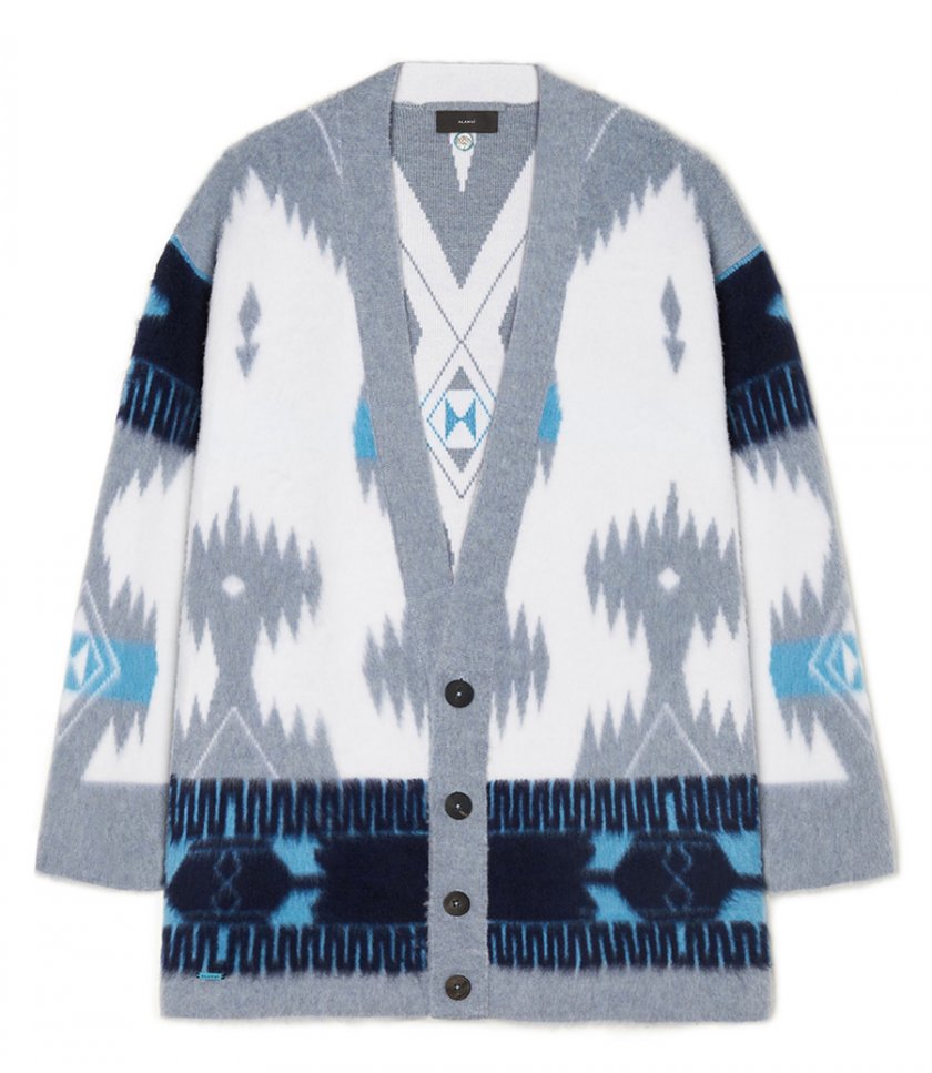JUST IN - ICON JACQUARD BRUSHED CARDIGAN