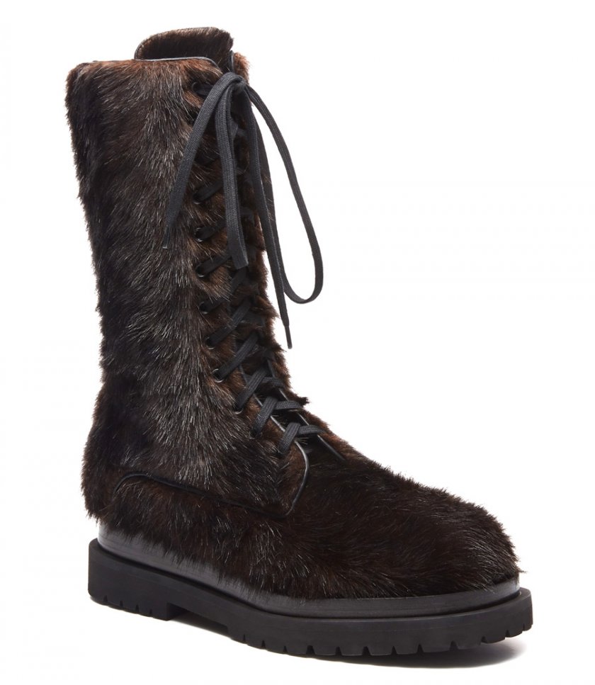 COMBAT BOOTS FAUX FUR