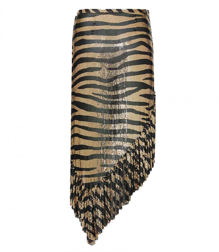 LONG MESH SKIRT WITH TIGER PRINT