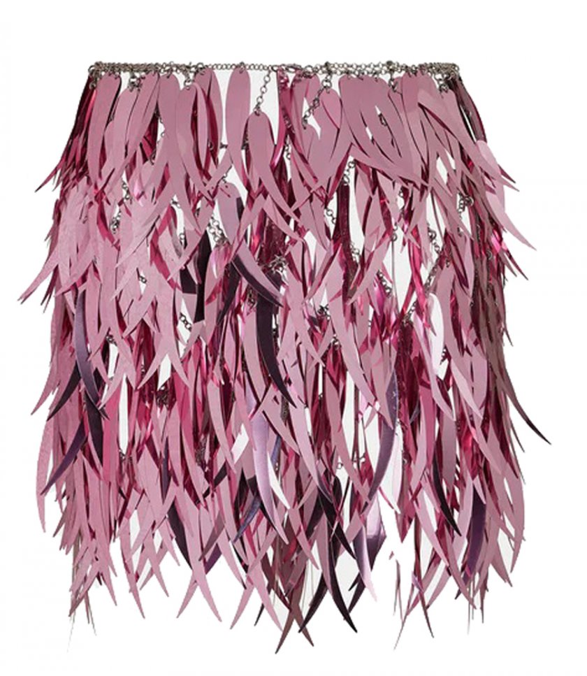 SKIRTS - PINK SKIRT IN METALLIC FEATHERS