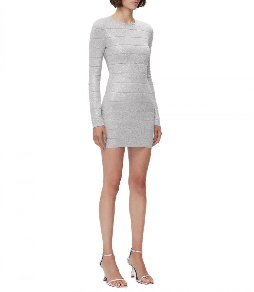 DISCO KNIT CREW MINI DRESS