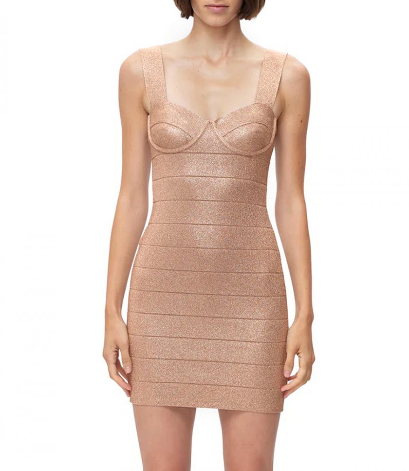 DISCO KNIT BUSTIER MINI DRESS