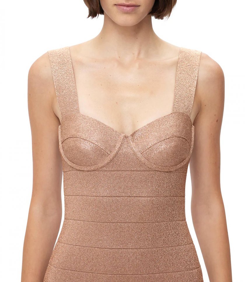 DISCO KNIT BUSTIER MINI DRESS