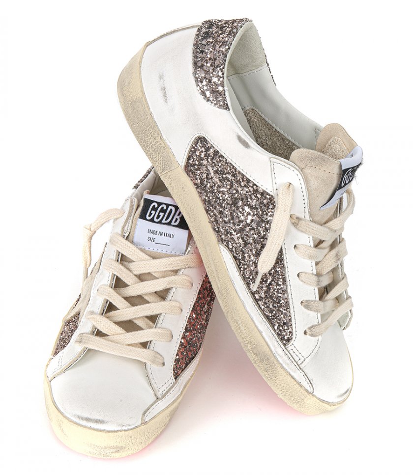 SEEDPEARL GLITTER AND LEATHER UPPER SUPER-STAR