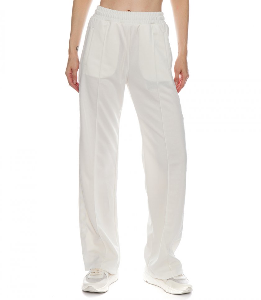 WOMEN S WHITE JOGGERS WITH STARS ON THE SIDES