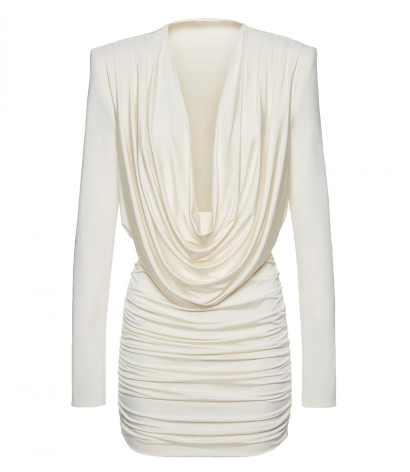 CLOTHES - LONG SLEEVE DRAPED MINI DRESS