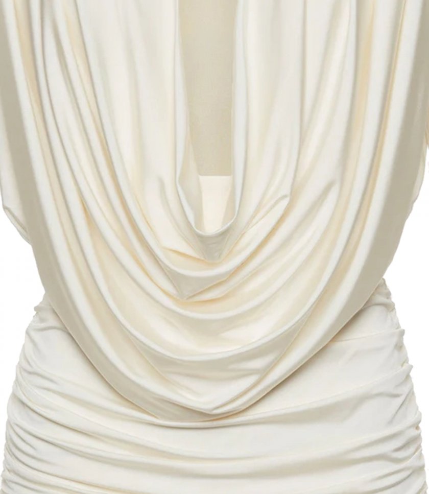 LONG SLEEVE DRAPED MINI DRESS