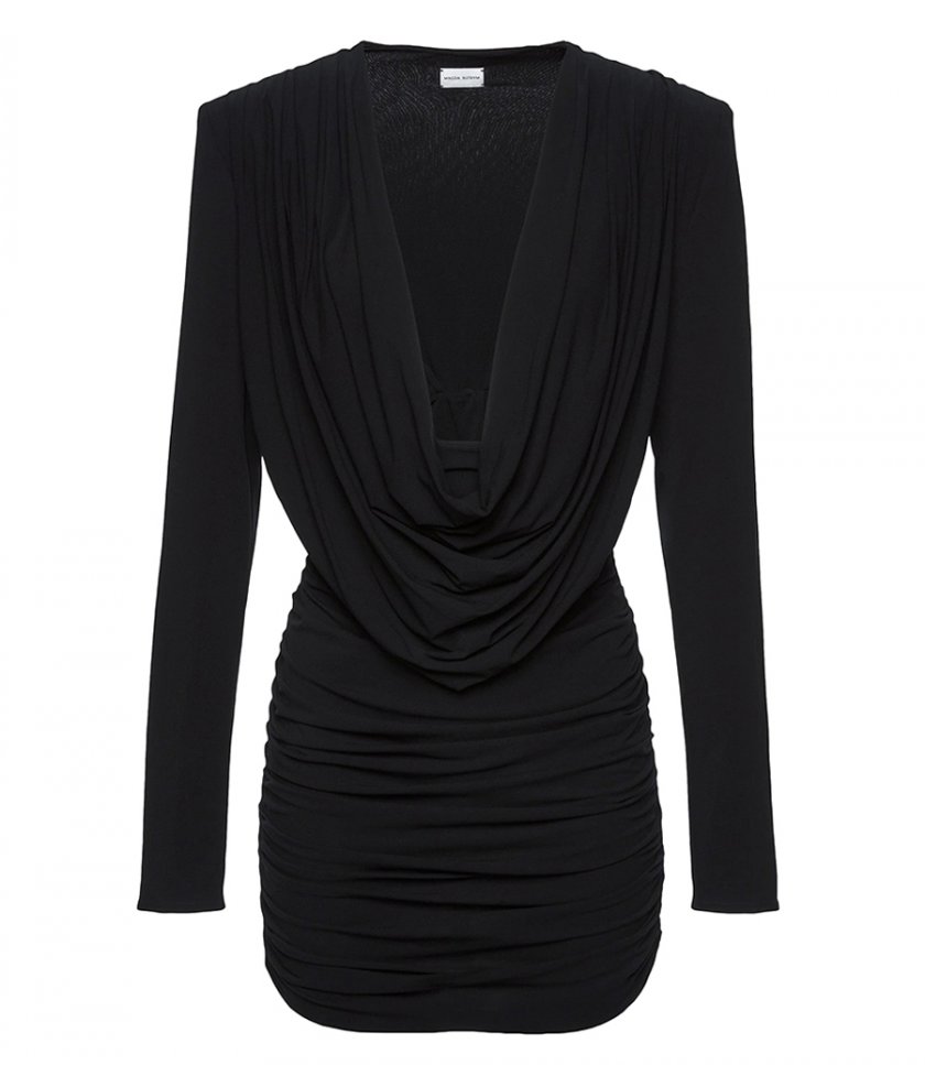 CLOTHES - LONG SLEEVE DRAPED MINI DRESS