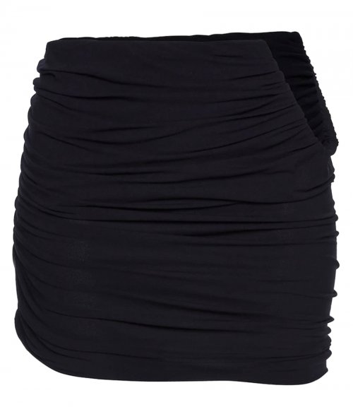 HIP PLUNGE RUCHED MINI SKIRT