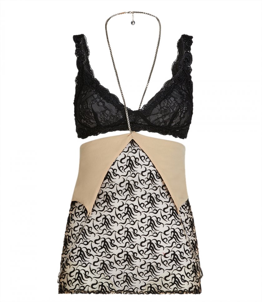 CLOTHES - CHAMPAGNE AND BLACK TOP
