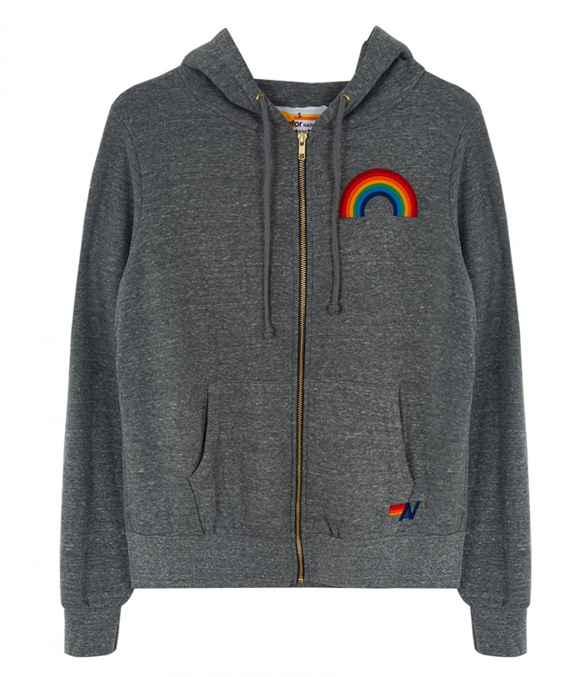 CLOTHES - RAINBOW EMBROIDERY ZIP HOODIE