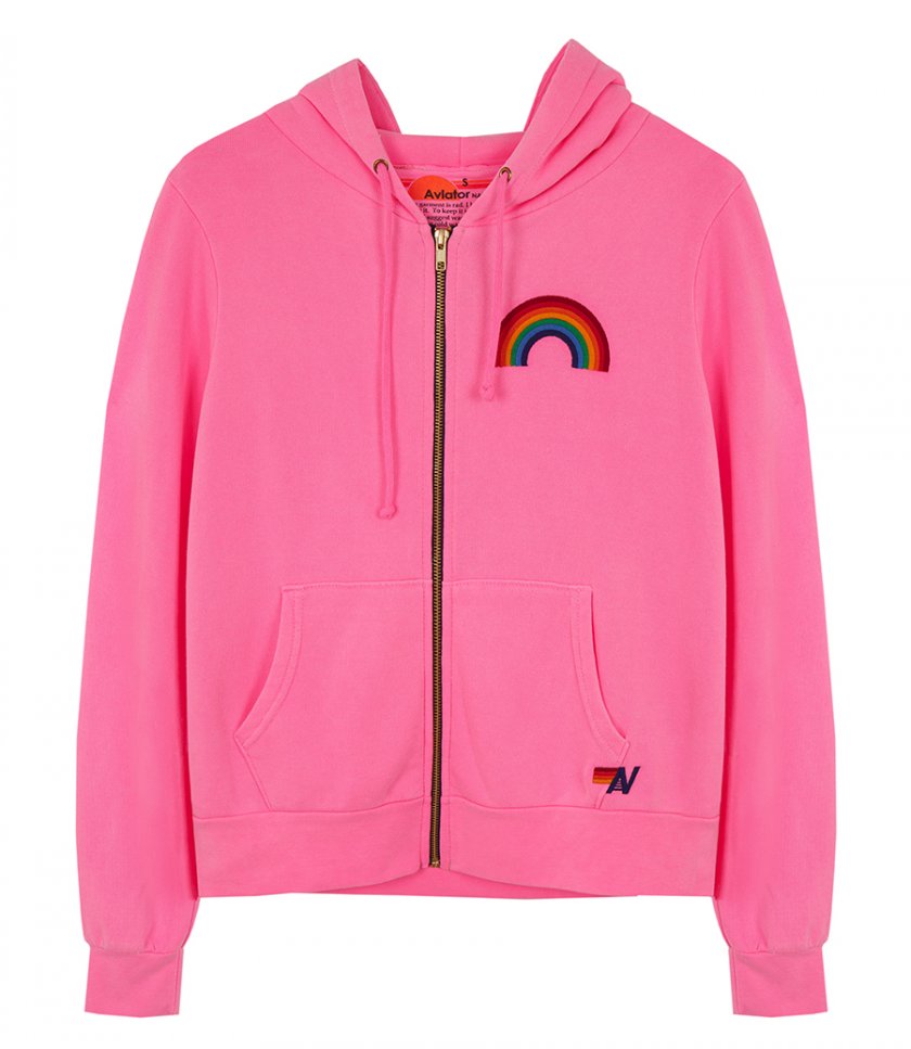 CLOTHES - RAINBOW EMBROIDERY ZIP HOODIE