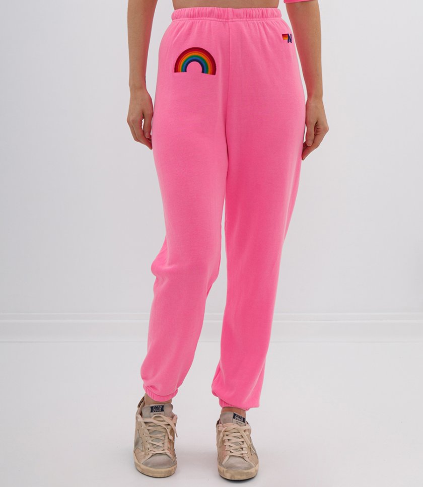 WOMEN'S RAINBOW EMBROIDERY SWEATPANTS