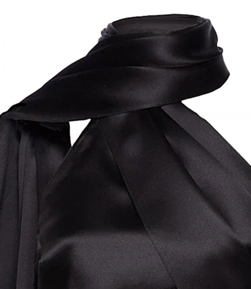 SILK WRAP NECK TOP