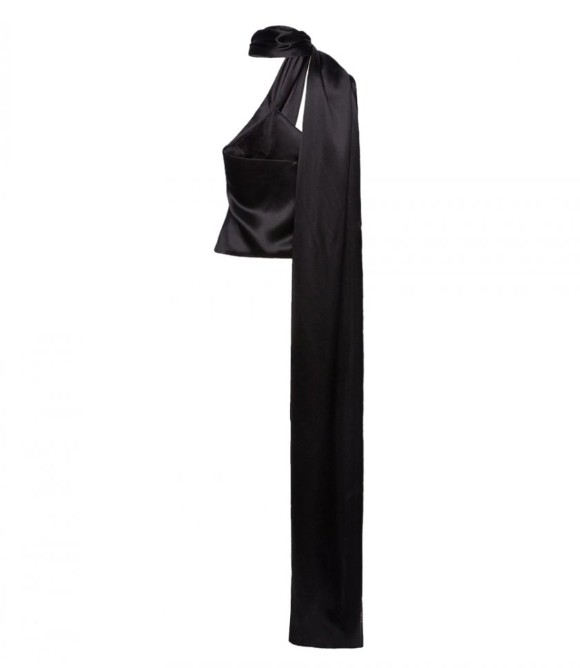 SILK WRAP NECK TOP