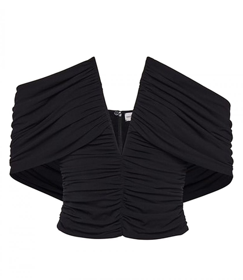 CLOTHES - RUCHED V NECK WRAP BLOUSE