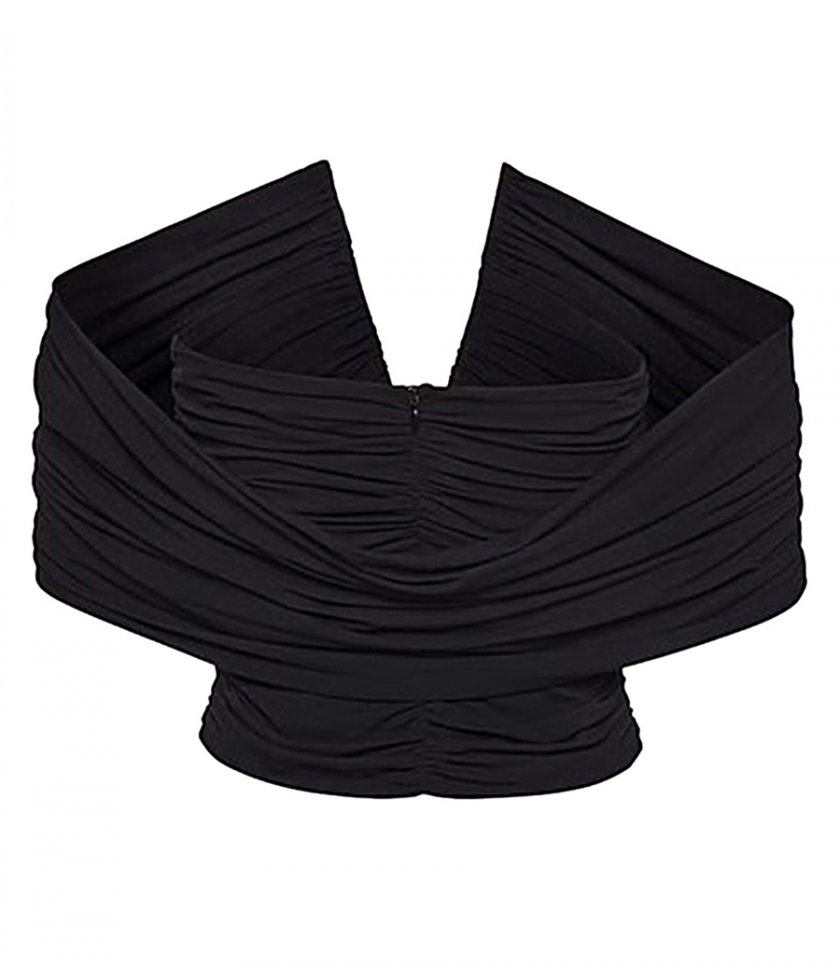 RUCHED V NECK WRAP BLOUSE