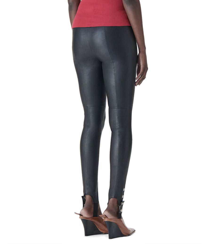 LEATHER TAPERED LEGGINGS