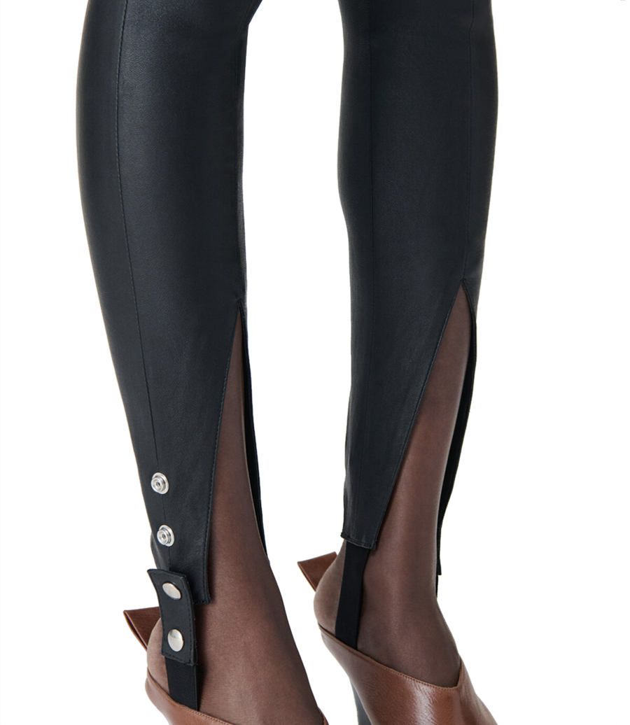 LEATHER TAPERED LEGGINGS