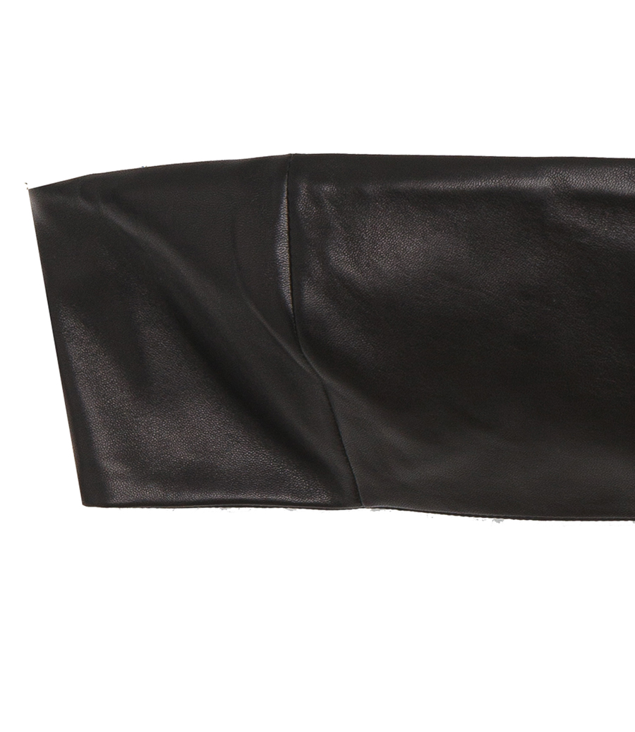 CROPPED LEATHER STRAPLESS TOP
