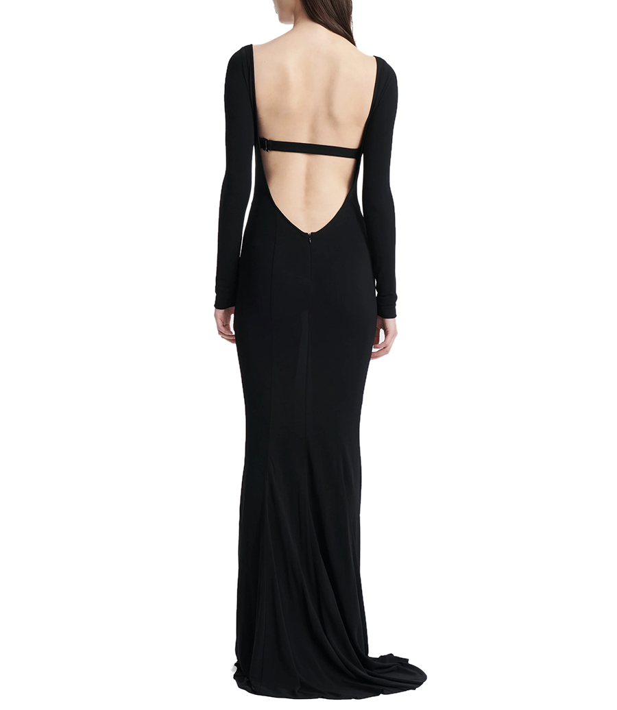 sexy backless red dress Dion Lee // Black Figure 8 Reversible Dress  VSP Consignment
