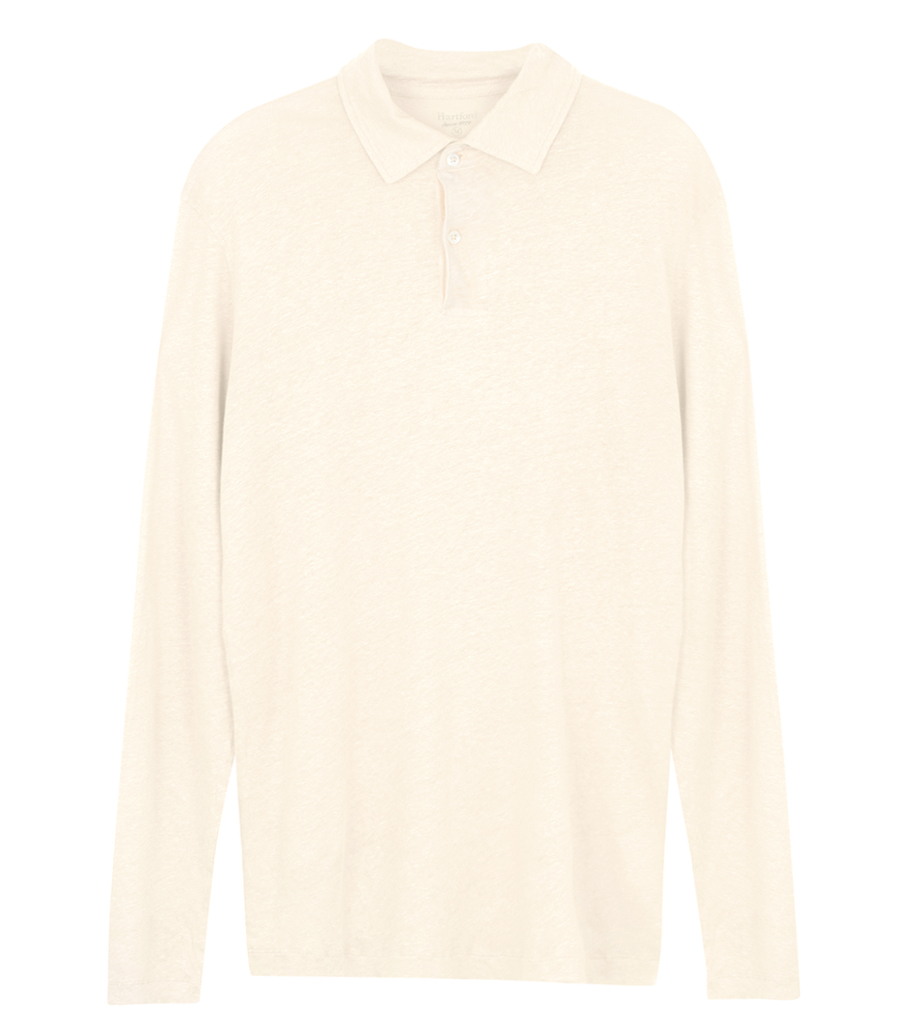 HARTFORD - LINEN POLO LS