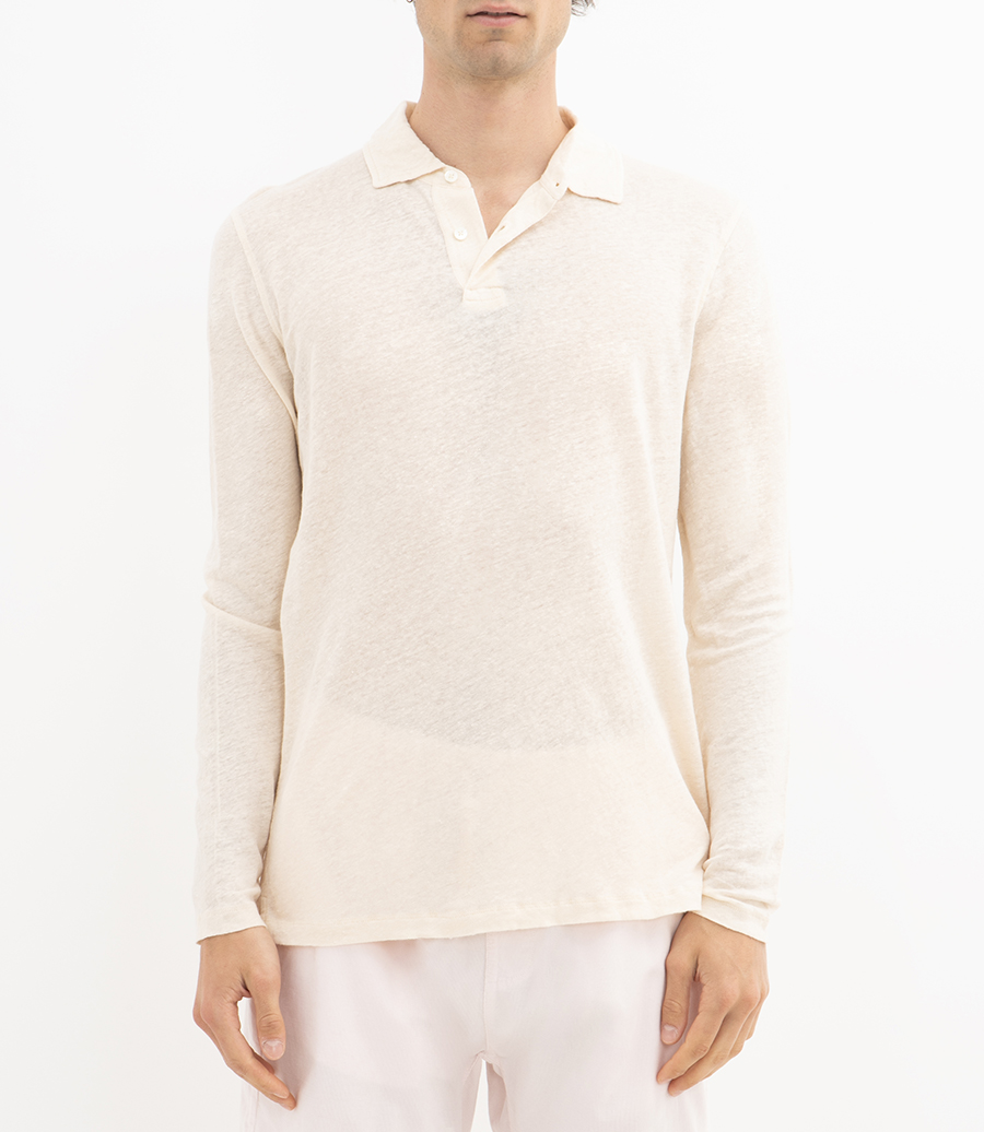 LINEN POLO LS