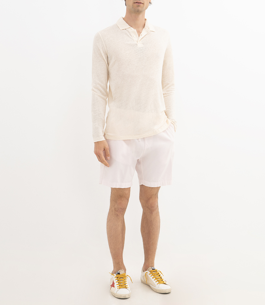 LINEN POLO LS