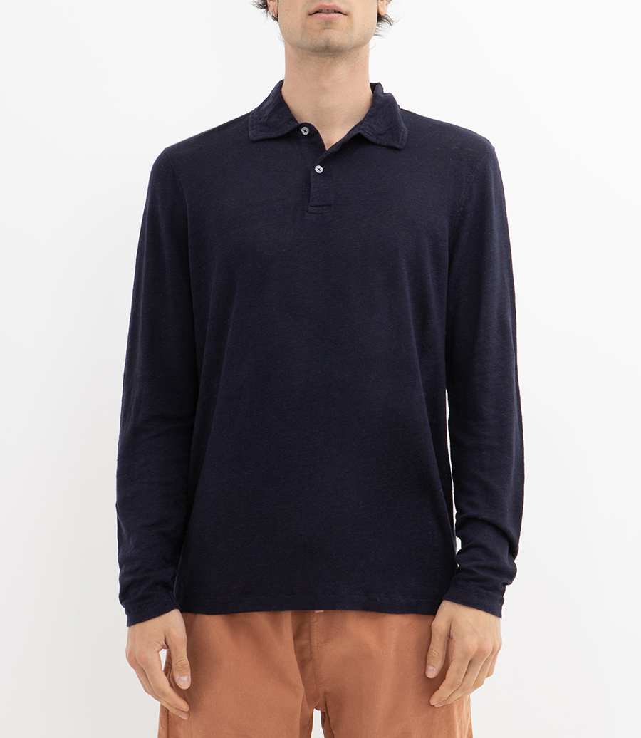 LINEN POLO LS