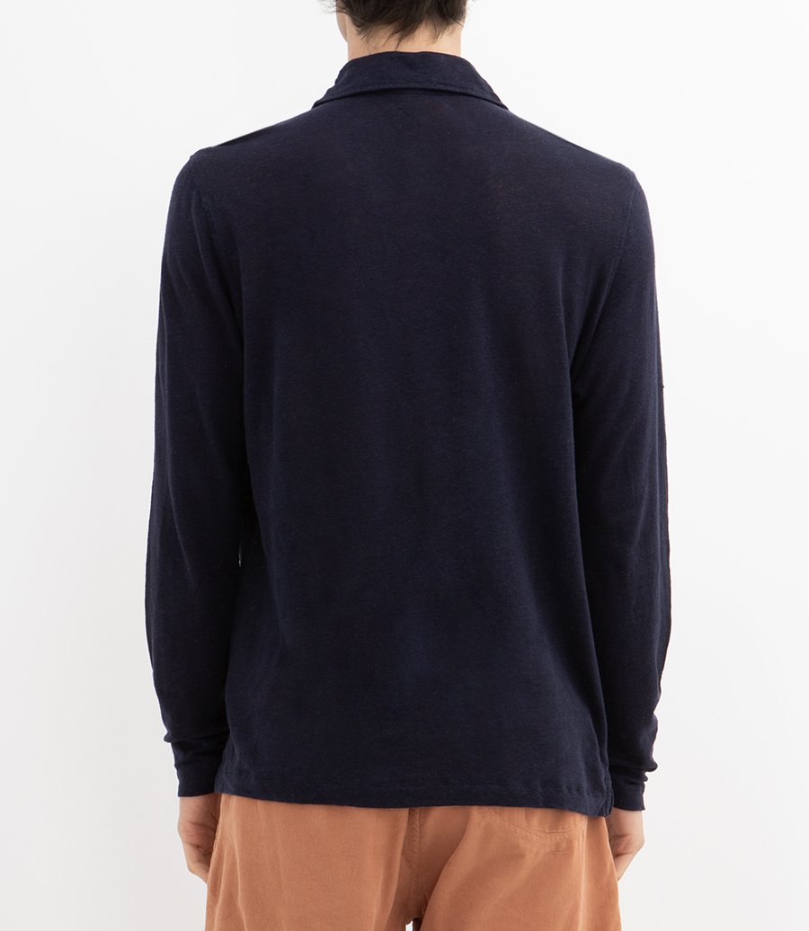 LINEN POLO LS