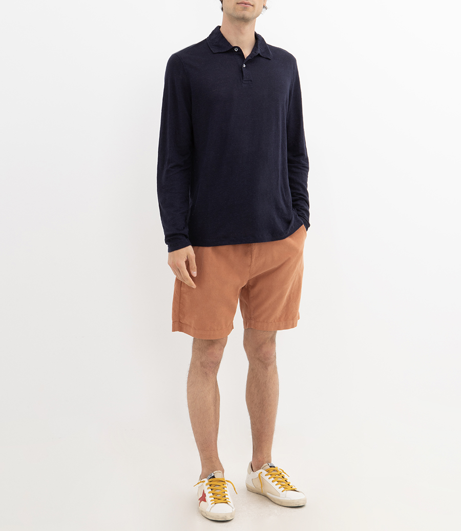 LINEN POLO LS