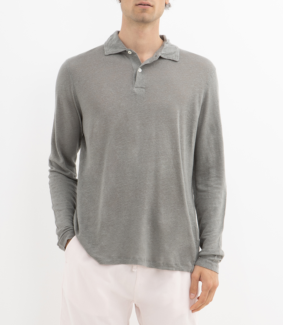 LINEN POLO LS
