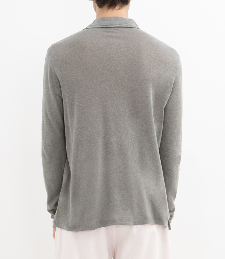LINEN POLO LS