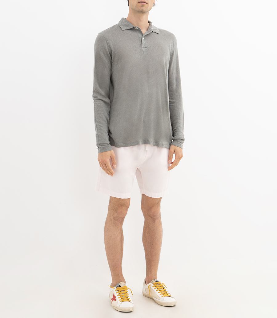 LINEN POLO LS