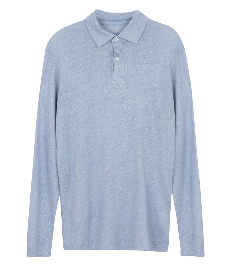 HARTFORD - LINEN POLO LS
