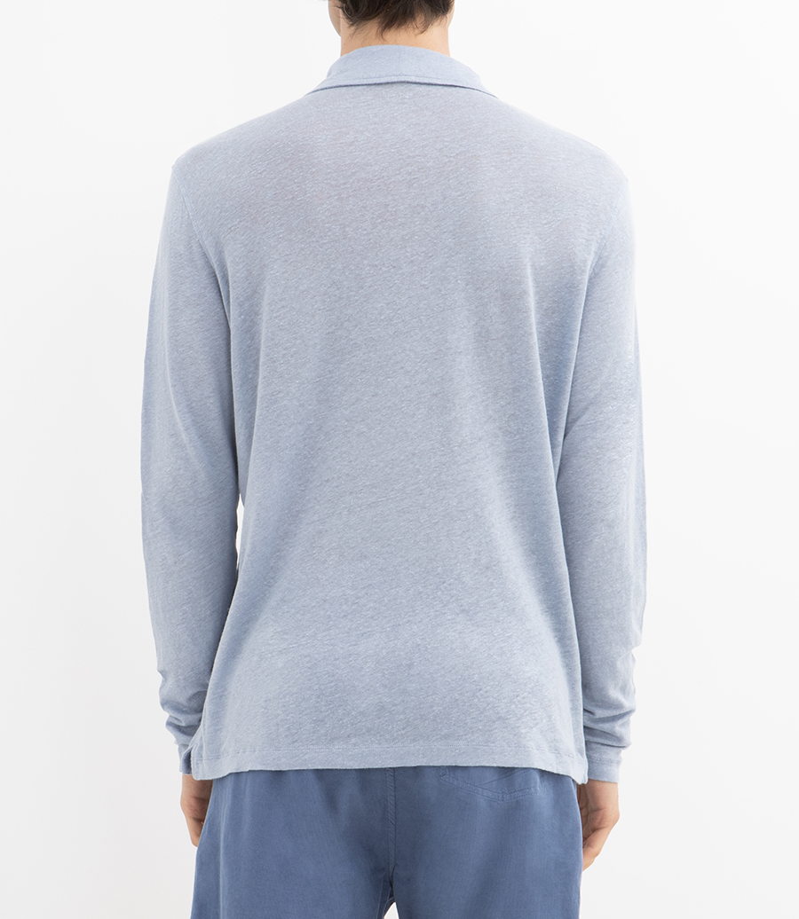 LINEN POLO LS