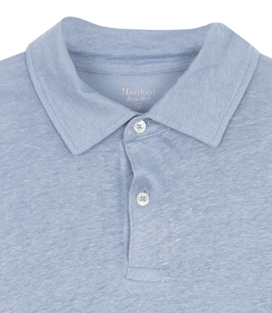 LINEN POLO LS